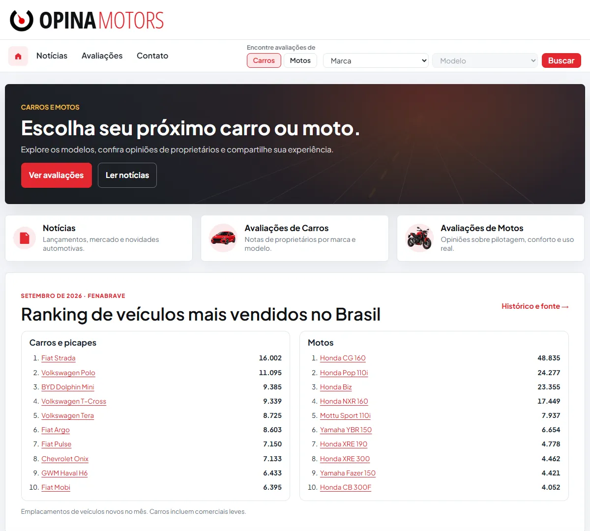 Site da Opina Motors